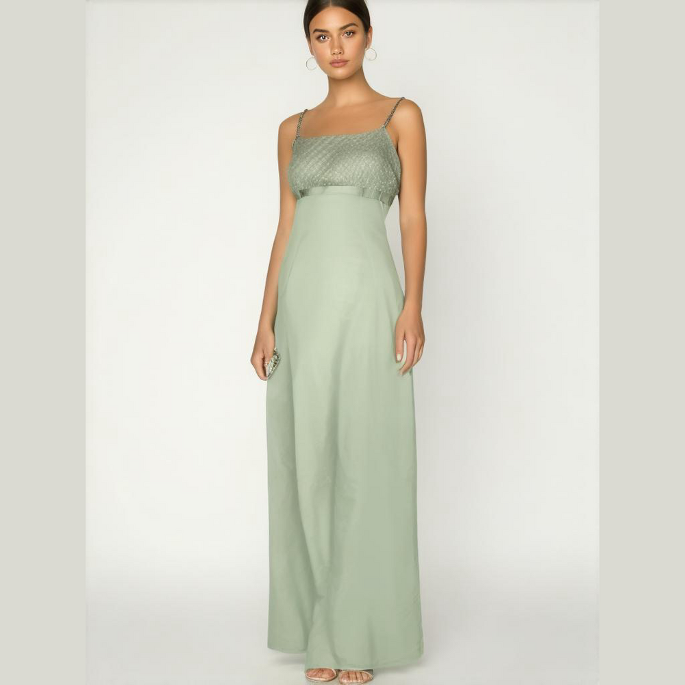 Vintage Y2K Scott McClintock Green Prom Dress 12